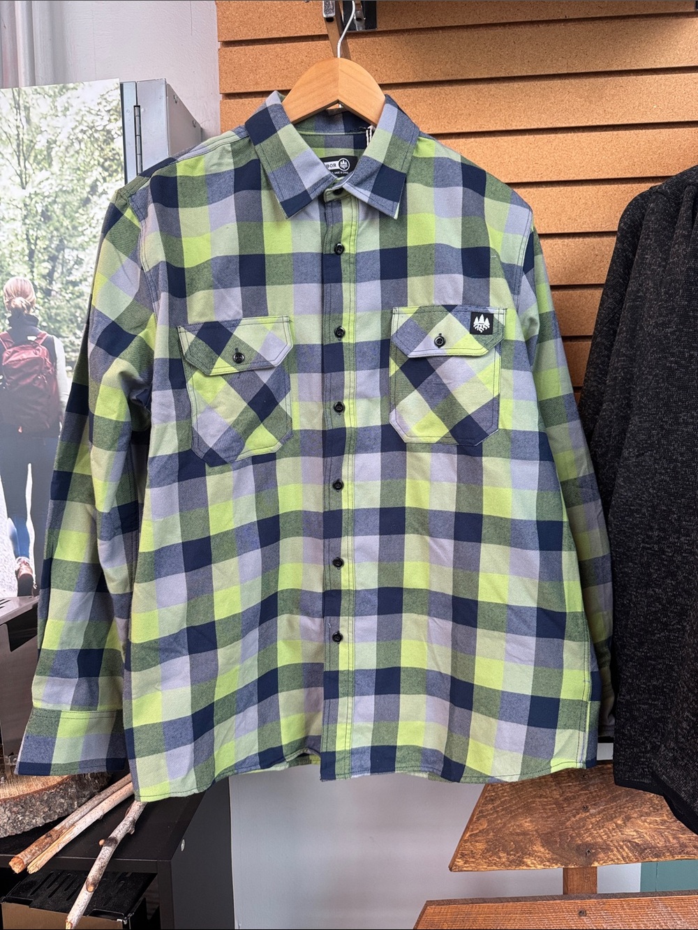 Arbor Green and Navy Plaid Casual Button-Down Shirt